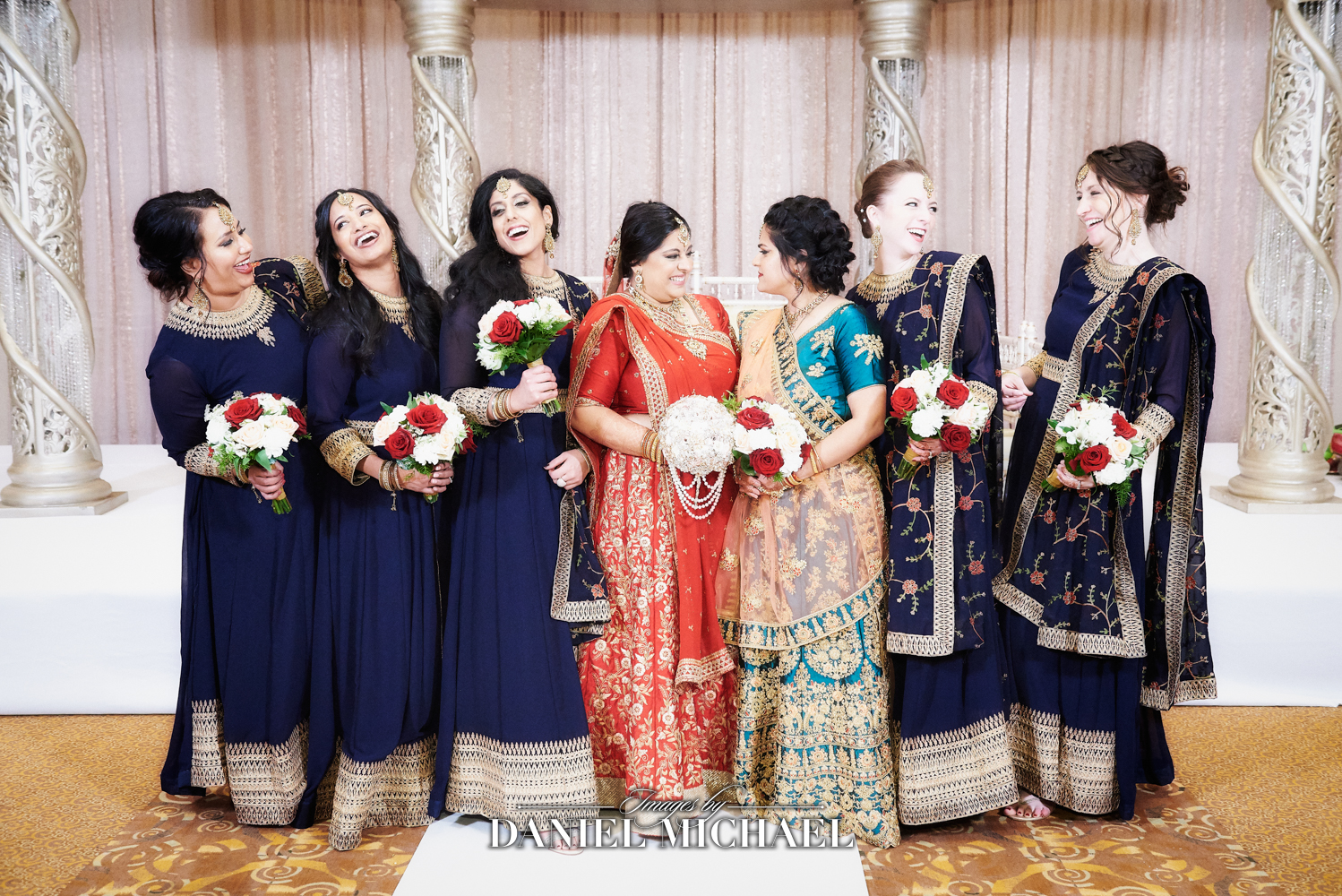 South Asian Hindu bride with celebrants